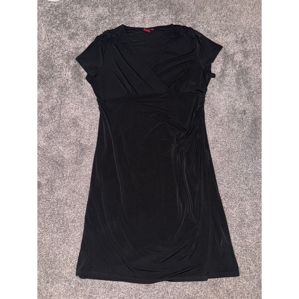 212 Collection Women's Black Maternity V-Neck Short Sleeve Shirt